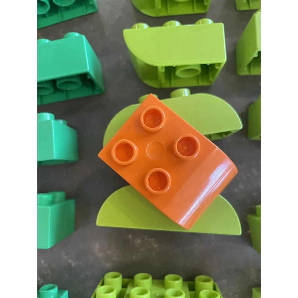 LEGO DUPLO Building Blocks 55pc Mixed Size Lot Bright Green Lime Orange